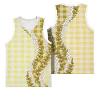 Yellow Hawaii Palaka Basketball Jersey Hawaiian Honohono Lei