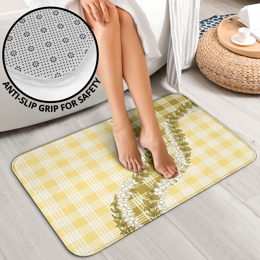 Yellow Hawaii Palaka Bathroom Set Hawaiian Honohono Lei