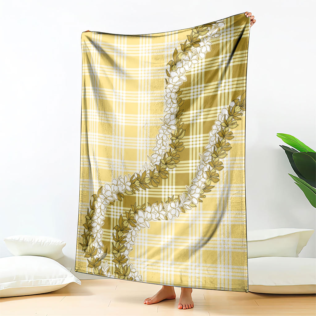 Yellow Hawaii Palaka Blanket Hawaiian Honohono Lei