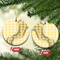 Yellow Hawaii Palaka Ceramic Ornament Hawaiian Honohono Lei LT05 Circle Yellow - Polynesian Pride