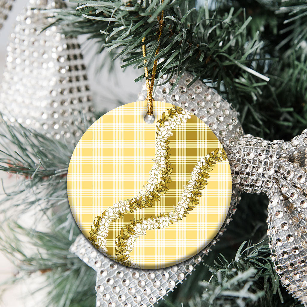 Yellow Hawaii Palaka Ceramic Ornament Hawaiian Honohono Lei LT05 - Polynesian Pride