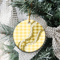 Yellow Hawaii Palaka Ceramic Ornament Hawaiian Honohono Lei LT05 - Polynesian Pride