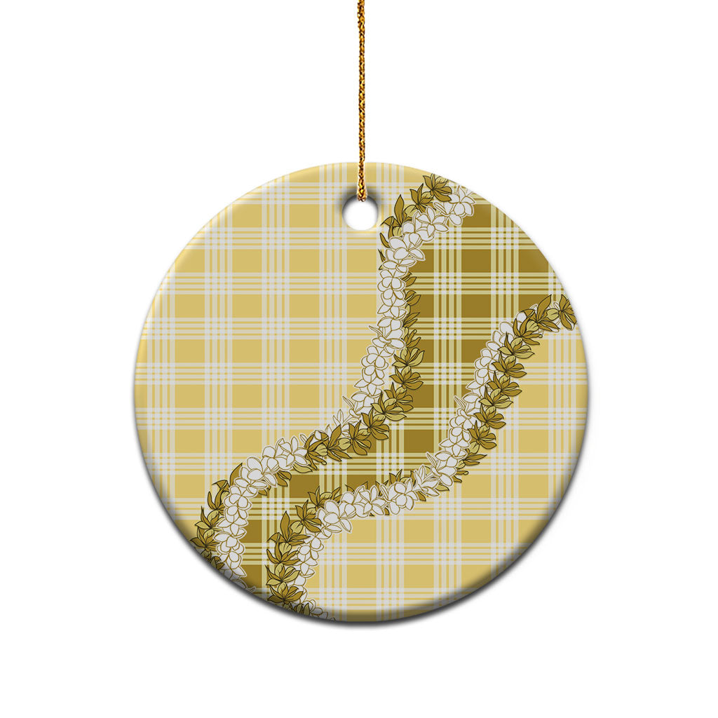 Yellow Hawaii Palaka Ceramic Ornament Hawaiian Honohono Lei LT05 - Polynesian Pride