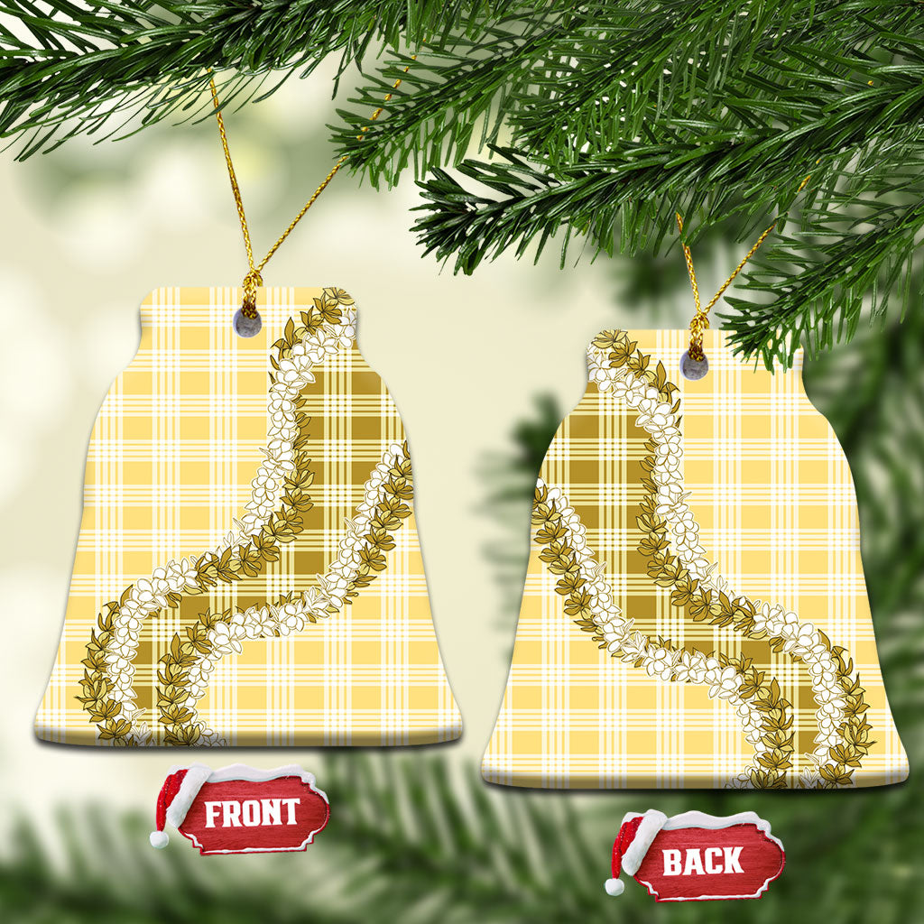 Yellow Hawaii Palaka Ceramic Ornament Hawaiian Honohono Lei LT05 Bell Flake Yellow - Polynesian Pride