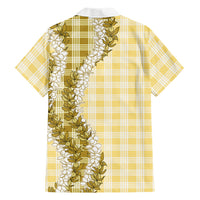 Yellow Hawaii Palaka Family Matching Summer Maxi Dress and Hawaiian Shirt Hawaiian Honohono Lei LT05 - Polynesian Pride