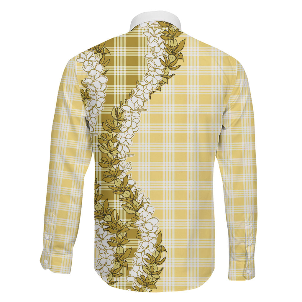 Yellow Hawaii Palaka Family Matching Summer Maxi Dress and Hawaiian Shirt Hawaiian Honohono Lei LT05 - Polynesian Pride