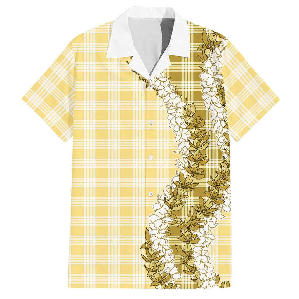 Yellow Hawaii Palaka Hawaiian Shirt Hawaiian Honohono Lei