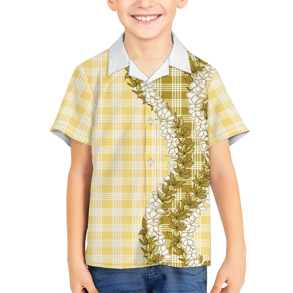 Yellow Hawaii Palaka Hawaiian Shirt Hawaiian Honohono Lei