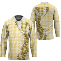 Yellow Hawaii Palaka Hockey Jersey Hawaiian Honohono Lei