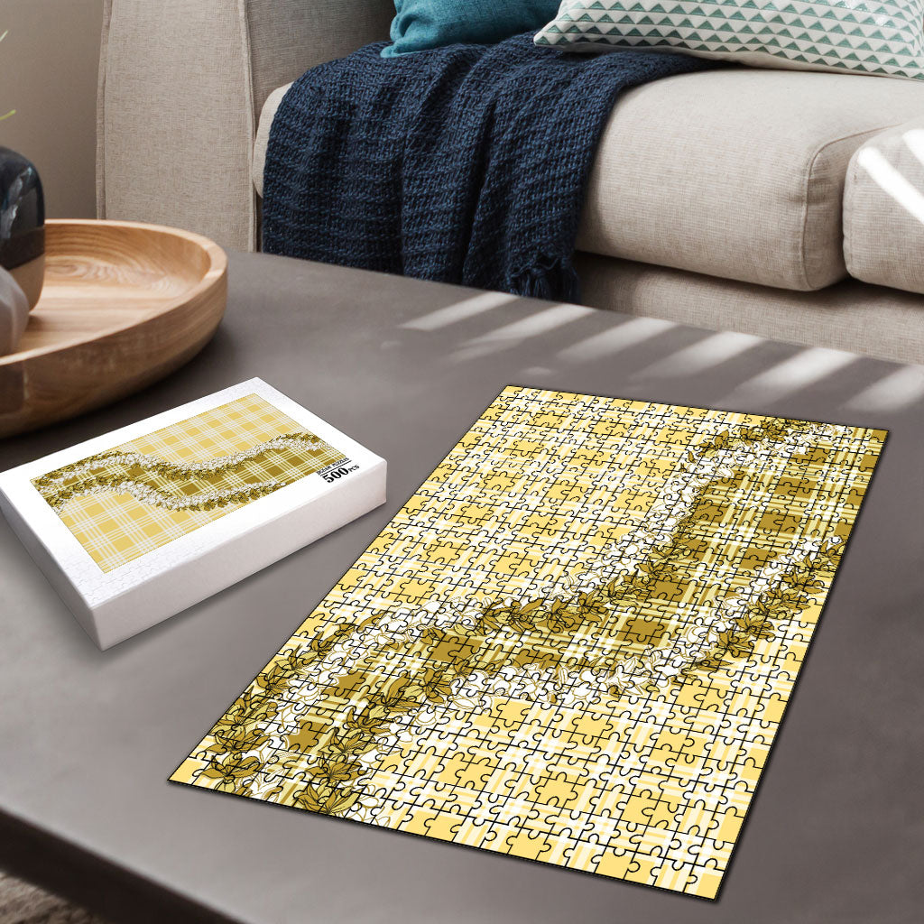 Yellow Hawaii Palaka Puzzle Hawaiian Honohono Lei