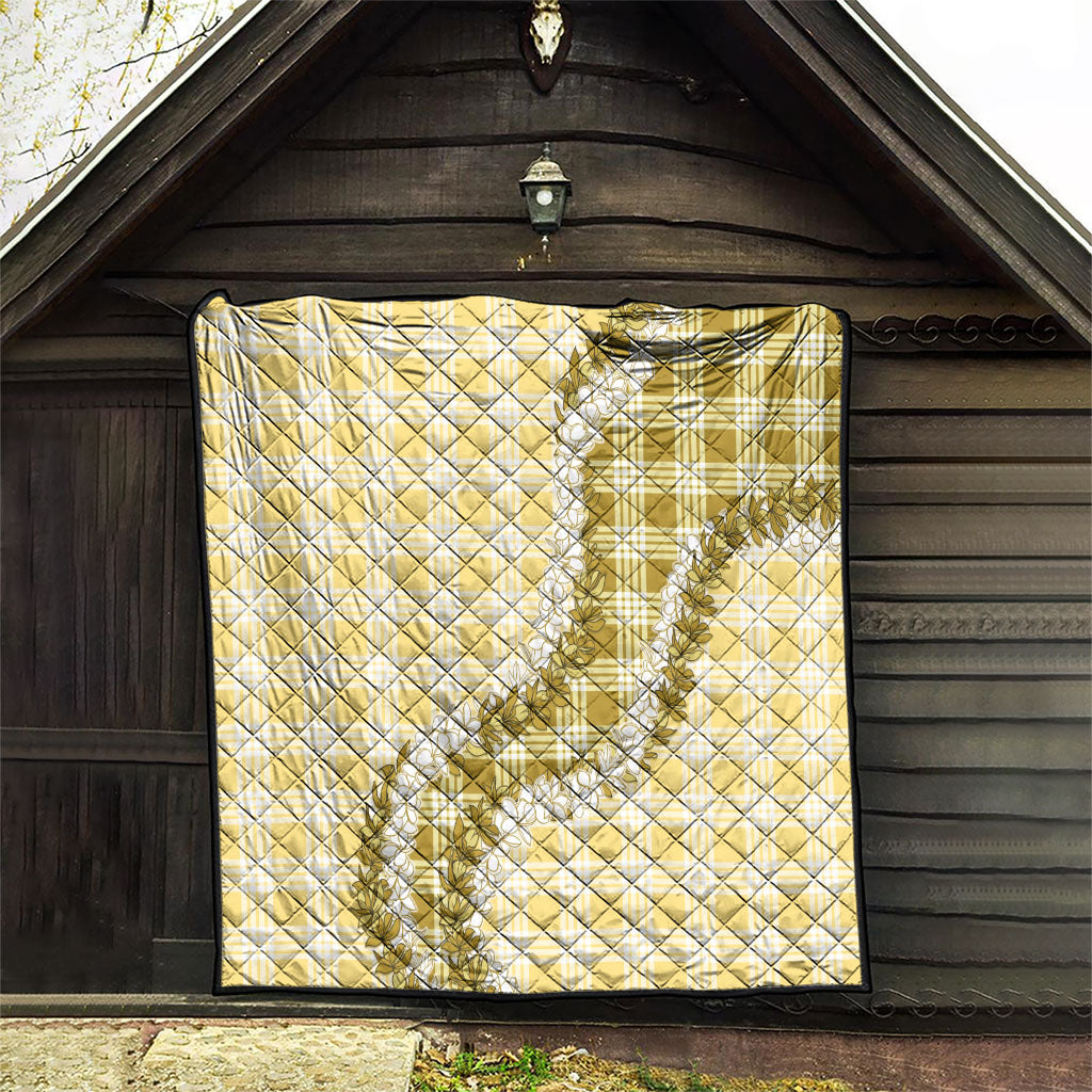 Yellow Hawaii Palaka Quilt Hawaiian Honohono Lei