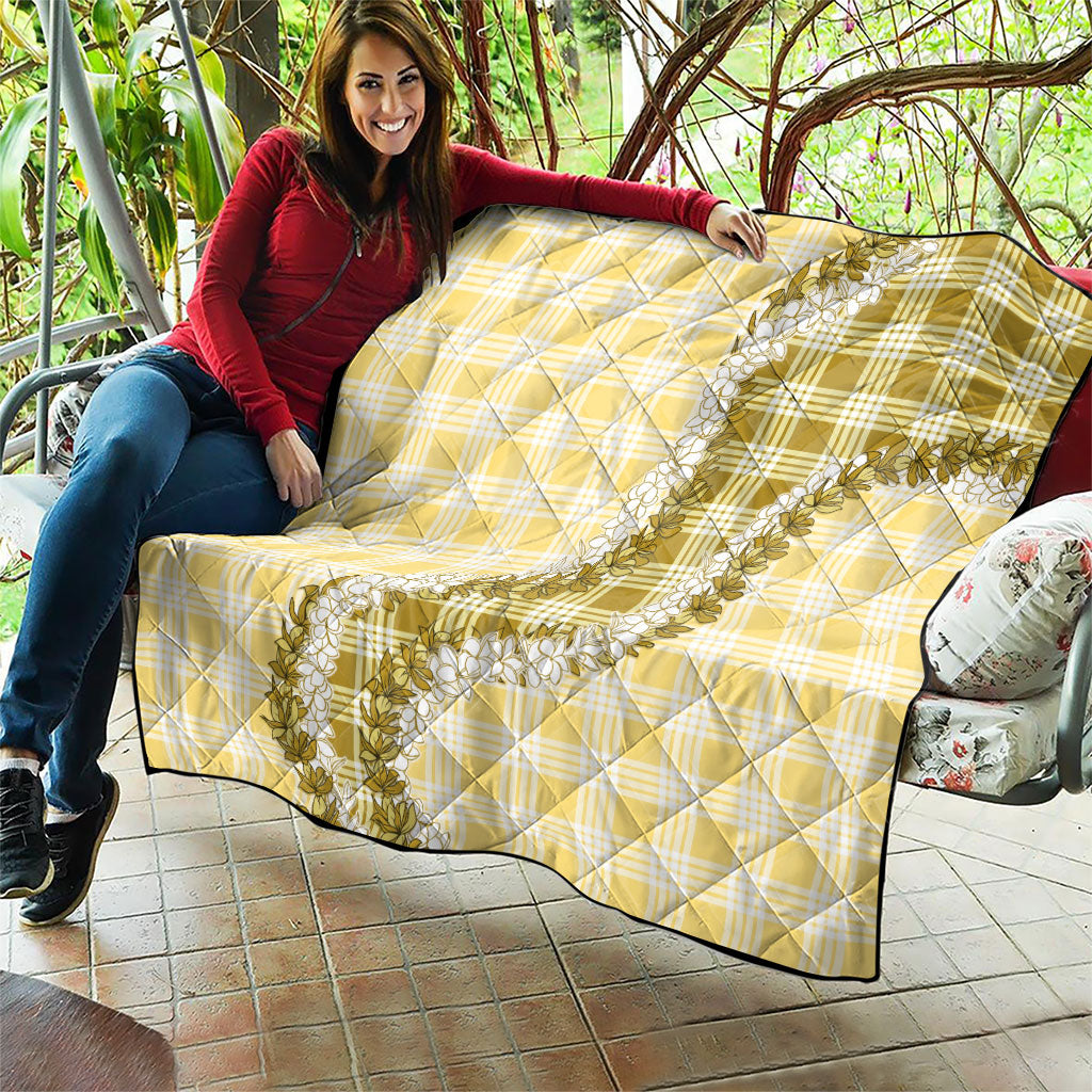 Yellow Hawaii Palaka Quilt Hawaiian Honohono Lei
