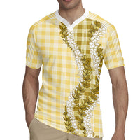 Yellow Hawaii Palaka Rugby Jersey Hawaiian Honohono Lei