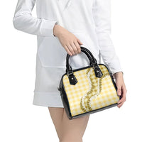 Yellow Hawaii Palaka Shoulder Handbag Hawaiian Honohono Lei