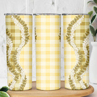 Yellow Hawaii Palaka Skinny Tumbler Hawaiian Honohono Lei