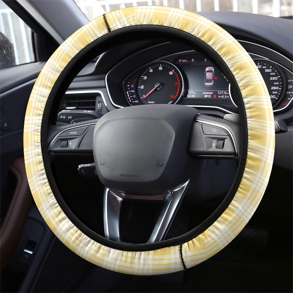 Yellow Hawaii Palaka Steering Wheel Cover Hawaiian Honohono Lei
