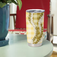Yellow Hawaii Palaka Tumbler Cup Hawaiian Honohono Lei
