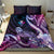 Hawaiian Monk Seal Bedding Set Kakau Tribal Pattern Violet Gradient