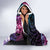 Hawaiian Monk Seal Hooded Blanket Kakau Tribal Pattern Violet Gradient