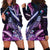 Hawaiian Monk Seal Hoodie Dress Kakau Tribal Pattern Violet Gradient