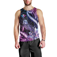Hawaiian Monk Seal Men Tank Top Kakau Tribal Pattern Violet Gradient