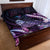 Hawaiian Monk Seal Quilt Bed Set Kakau Tribal Pattern Violet Gradient