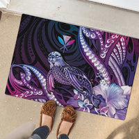 Hawaiian Monk Seal Rubber Doormat Kakau Tribal Pattern Violet Gradient