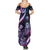 Hawaiian Monk Seal Summer Maxi Dress Kakau Tribal Pattern Violet Gradient