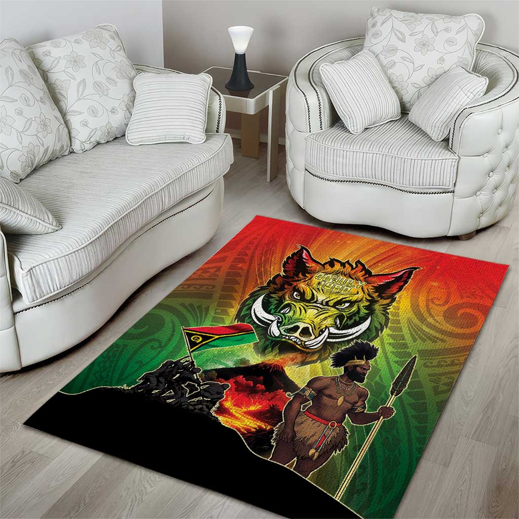 Vanuatu July 30th 1980 Area Rug Happy Independence Day - Polynesian Pride