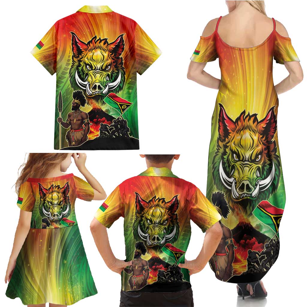 Vanuatu July 30th 1980 Family Matching Summer Maxi Dress and Hawaiian Shirt Happy Independence Day - Polynesian Pride