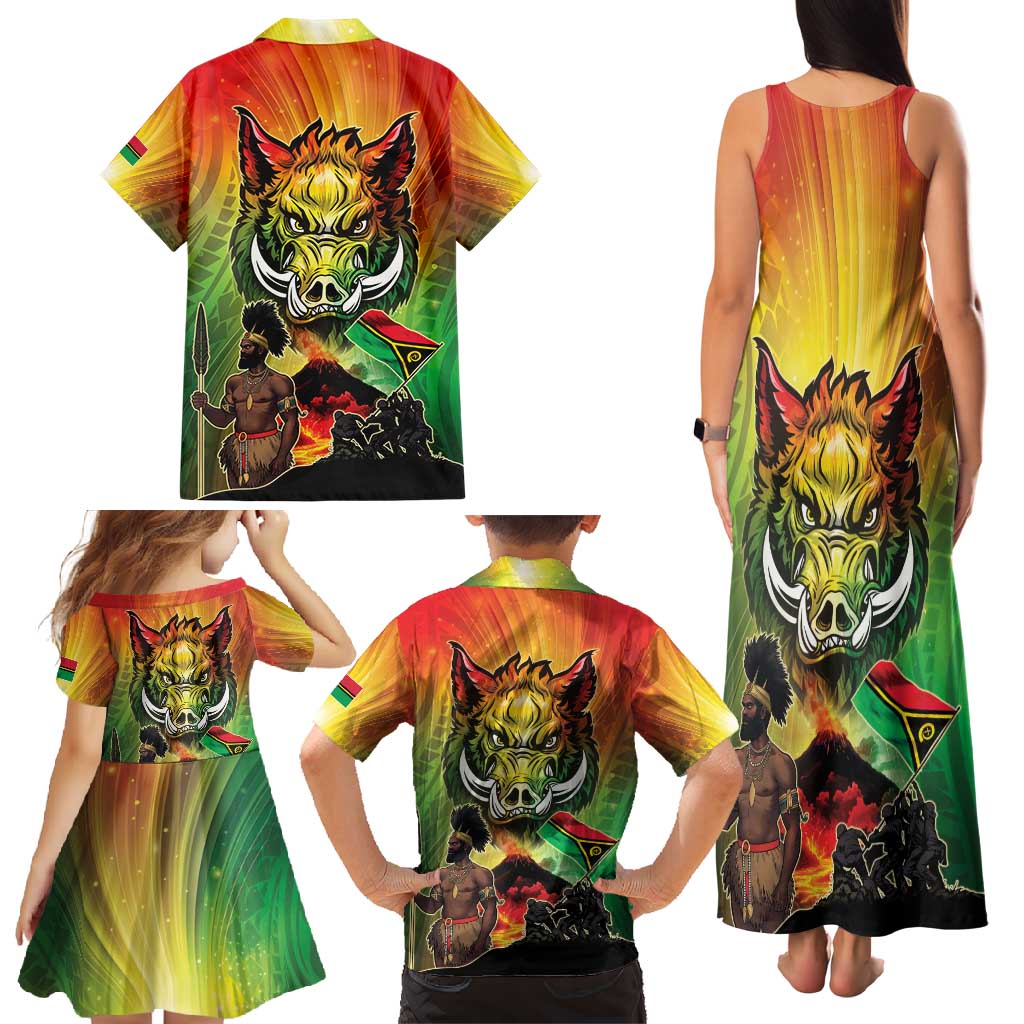 Vanuatu July 30th 1980 Family Matching Tank Maxi Dress and Hawaiian Shirt Happy Independence Day - Polynesian Pride