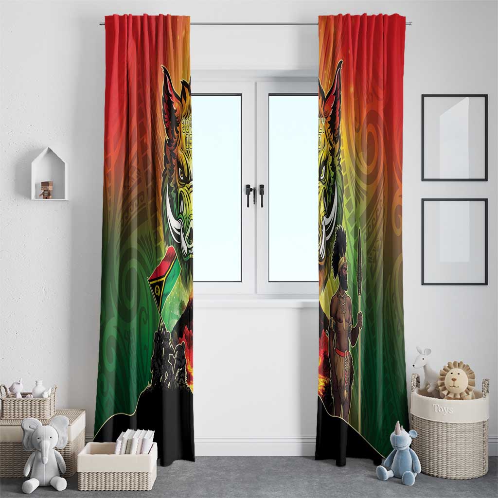 Vanuatu July 30th 1980 Window Curtain Happy Independence Day - Polynesian Pride