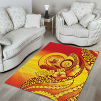 Vanuatu 45 Yia Indipendens Anivesari Area Rug Tamtam Drum With Boar Tusk - Polynesian Pride