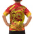 Vanuatu 45 Yia Indipendens Anivesari Family Matching Long Sleeve Bodycon Dress and Hawaiian Shirt Tamtam Drum With Boar Tusk - Polynesian Pride