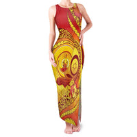 Vanuatu 45 Yia Indipendens Anivesari Family Matching Tank Maxi Dress and Hawaiian Shirt Tamtam Drum With Boar Tusk - Polynesian Pride