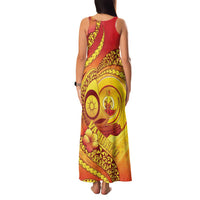 Vanuatu 45 Yia Indipendens Anivesari Family Matching Tank Maxi Dress and Hawaiian Shirt Tamtam Drum With Boar Tusk - Polynesian Pride