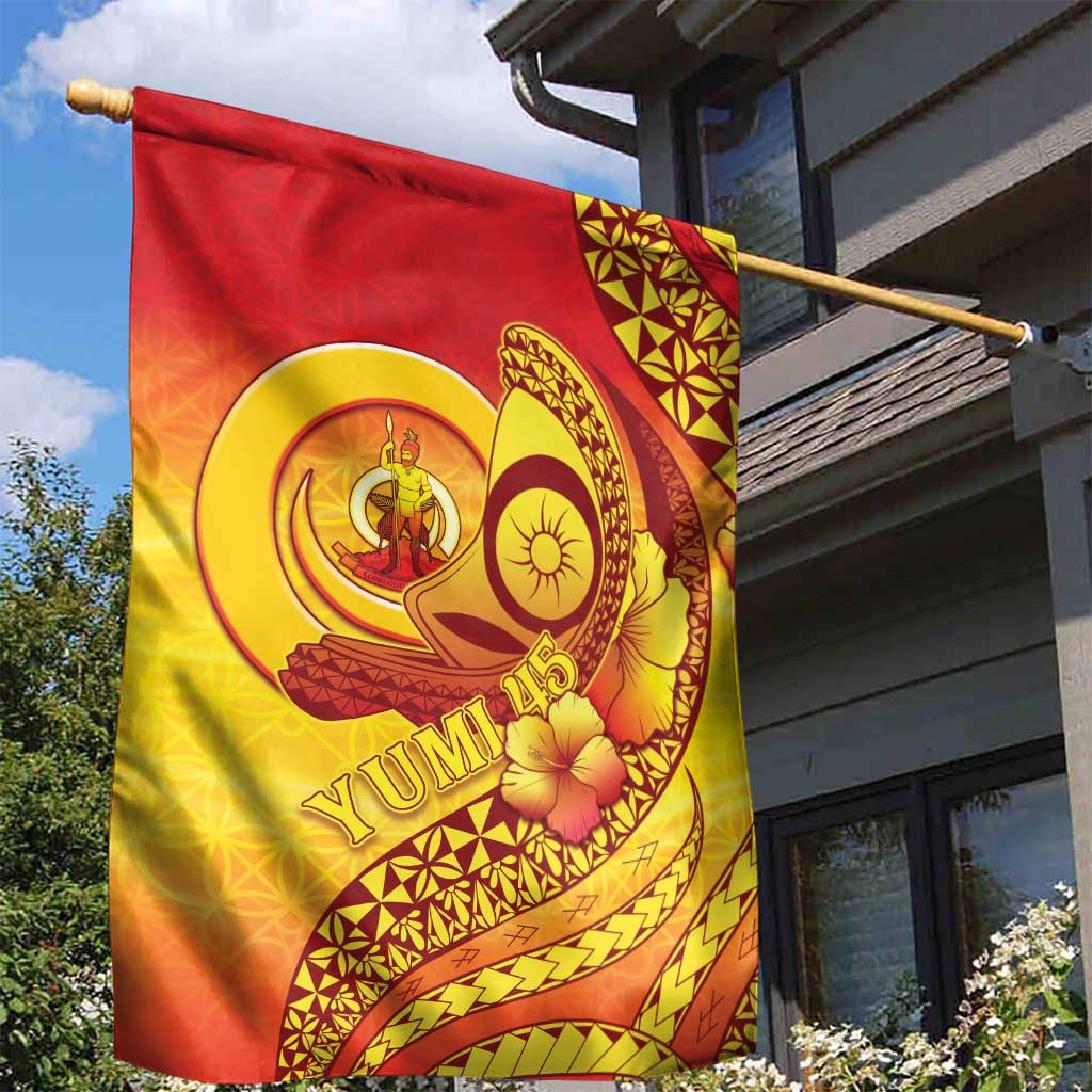 Vanuatu 45 Yia Indipendens Anivesari Garden Flag Tamtam Drum With Boar Tusk - Polynesian Pride