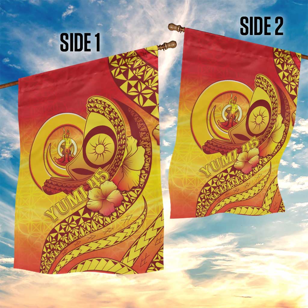 Vanuatu 45 Yia Indipendens Anivesari Garden Flag Tamtam Drum With Boar Tusk - Polynesian Pride