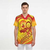 Vanuatu 45 Yia Indipendens Anivesari Scrub Top Tamtam Drum With Boar Tusk - Polynesian Pride