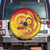 Vanuatu 45 Yia Indipendens Anivesari Spare Tire Cover Tamtam Drum With Boar Tusk - Polynesian Pride