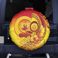 Vanuatu 45 Yia Indipendens Anivesari Spare Tire Cover Tamtam Drum With Boar Tusk - Polynesian Pride