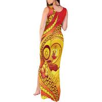 Vanuatu 45 Yia Indipendens Anivesari Tank Maxi Dress Tamtam Drum With Boar Tusk - Polynesian Pride