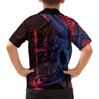 Samoan Pride Family Matching Off The Shoulder Long Sleeve Dress and Hawaiian Shirt The Tui Manua - Polynesian Pride