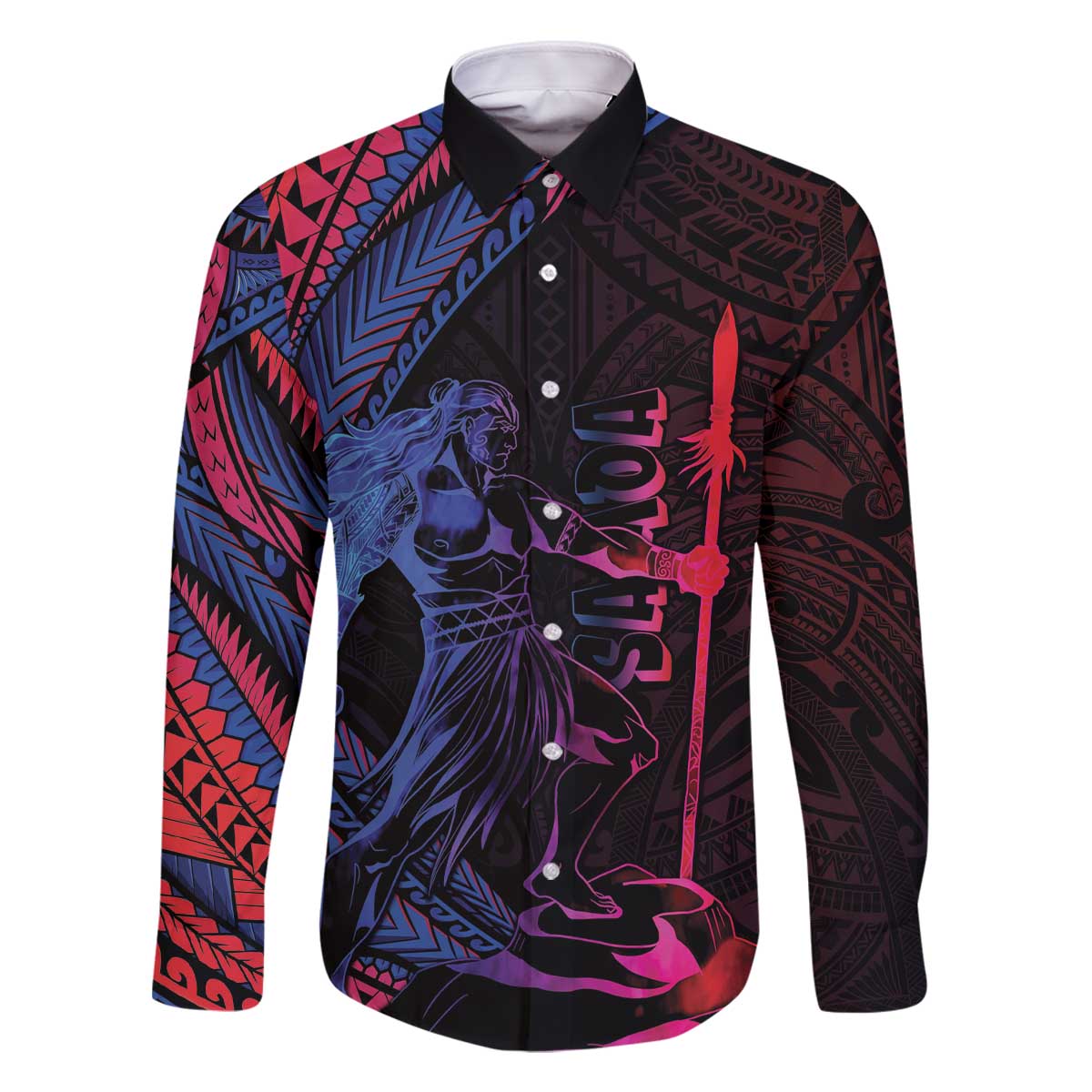 Samoan Pride Family Matching Off The Shoulder Long Sleeve Dress and Hawaiian Shirt The Tui Manua - Polynesian Pride