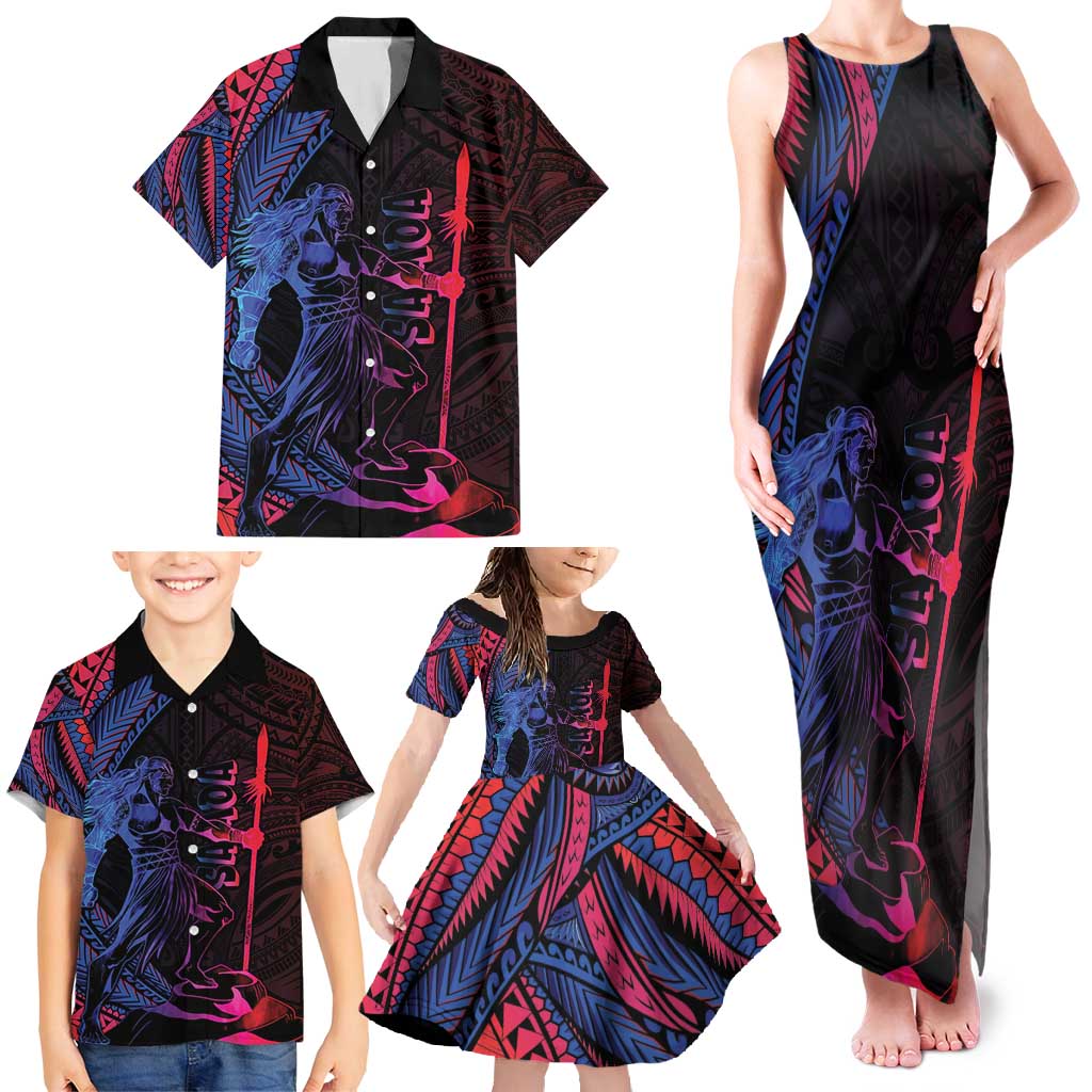 Samoan Pride Family Matching Tank Maxi Dress and Hawaiian Shirt The Tui Manua - Polynesian Pride