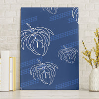 Aloha Hawaii Acacia Koa Leaves Canvas Wall Art Navy Kakau Tribal Pattern