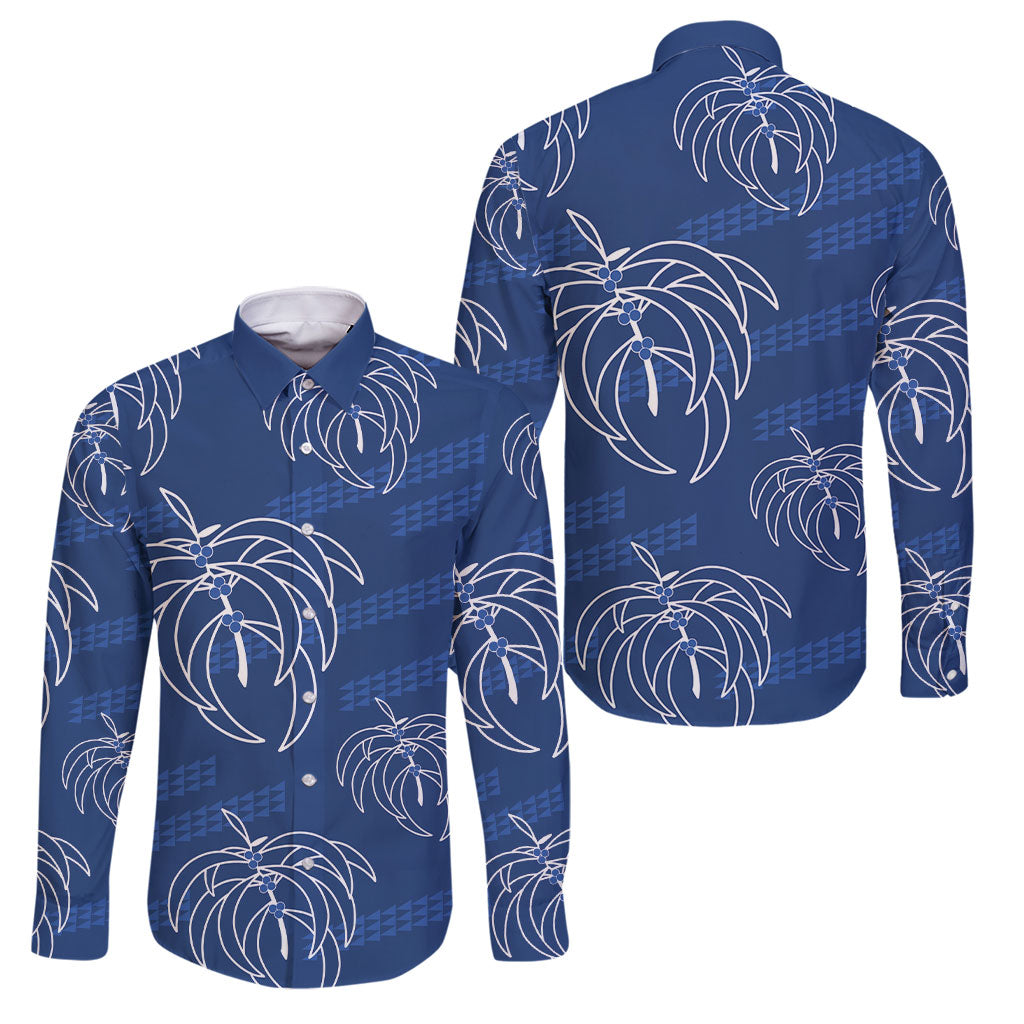 Aloha Hawaii Acacia Koa Leaves Family Matching Mermaid Dress and Hawaiian Shirt Navy Kakau Tribal Pattern