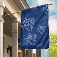 Aloha Hawaii Acacia Koa Leaves Garden Flag Navy Kakau Tribal Pattern