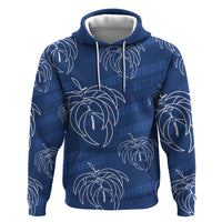 Aloha Hawaii Acacia Koa Leaves Zip Hoodie Navy Kakau Tribal Pattern LT05 Pullover Hoodie Navy - Polynesian Pride