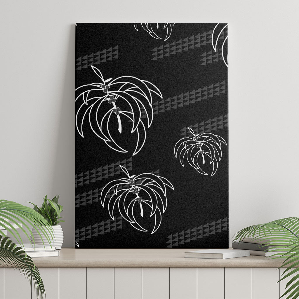 Aloha Hawaii Acacia Koa Leaves Canvas Wall Art Black Kakau Tribal Pattern LT05 - Polynesian Pride